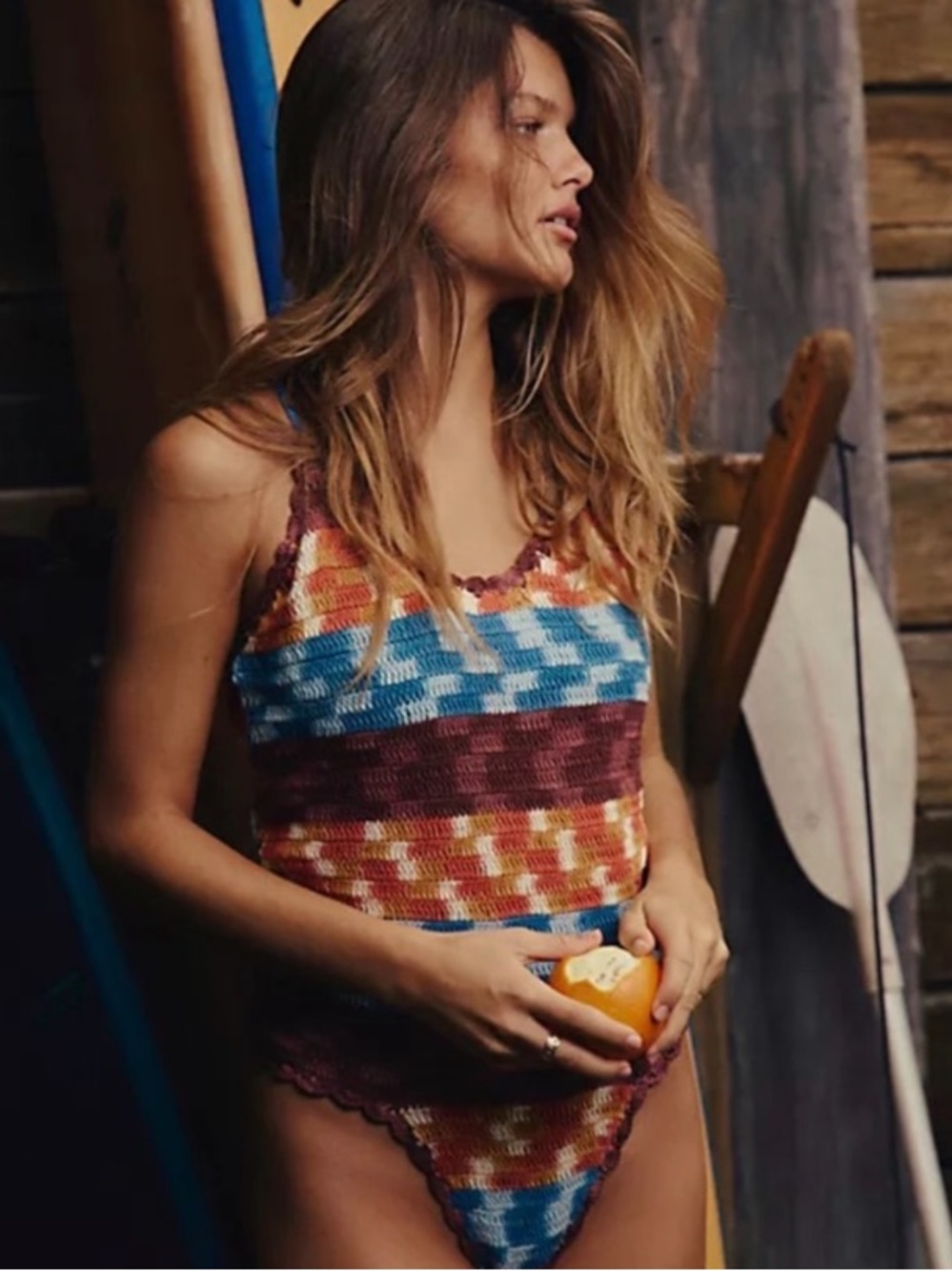 9126. Free People X It’s Now Cool The Crochet One-Piece Swimsuit